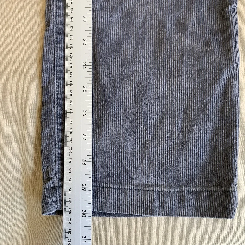 IZOD Corduroy Pants Mens Straight‎ Fit Charcoal Grey 34x32 Cotton Stretch Preppy